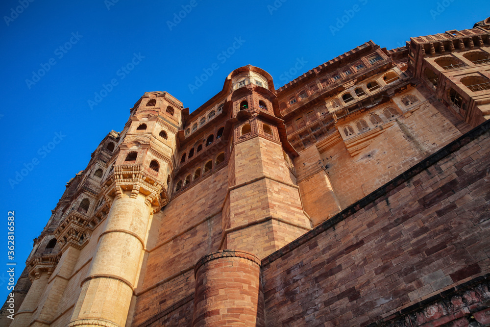 Jodhpur, Rajasthan, India – December 28, 2014 : Façade of Mehran