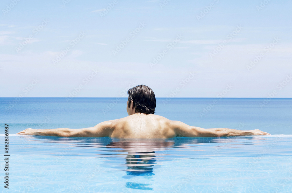 Man in the swimming pool Man in the swimming pool