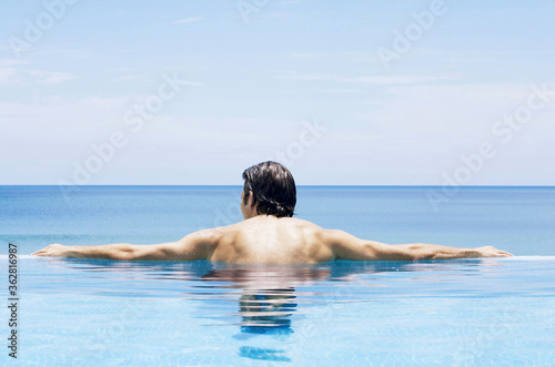 Man in the swimming pool