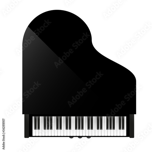 Vector illustration. Piano. Top view.