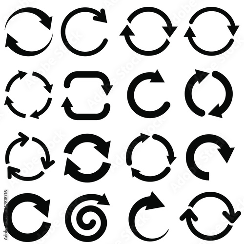 Circle arrows icon vector set. refresh illustration sign collection. reload symbol. connection logo.