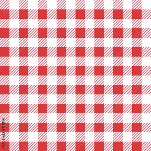 Seamless table cloth texture. Vector illustration. Red color. Textile template.