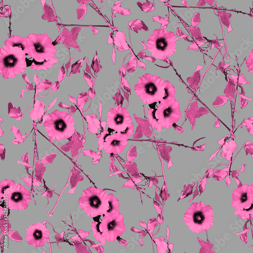 Seamless Colorful Flowers and Animal Background Trendy Colors perfect for fashion print