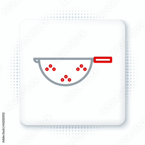 Line Kitchen colander icon isolated on white background. Cooking utensil. Cutlery sign. Colorful outline concept. Vector.
