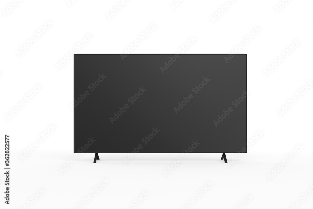 Front View of Large flat-screen TV with blank screen isolated on white background Front View of Large flat-screen TV with blank screen isolated on white background