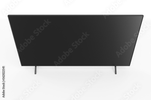 Flat-screen TV with blank screen isolated on white background