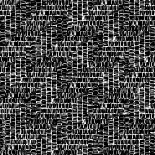 Embroidered black and white pattern. Bohemian print for textiles, carpets, home decor. Ethnic and tribal motifs. Vector illustration.