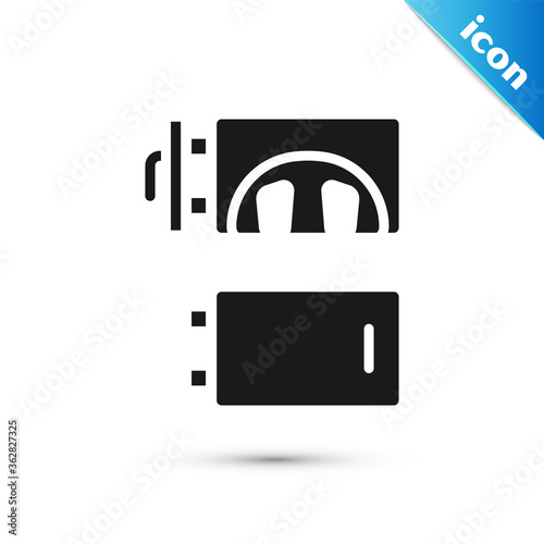 Grey Crematorium icon isolated on white background. Vector.