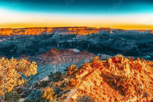 Amazing natural geological formation - Grand Canyon in Arizona  Southern Rim.