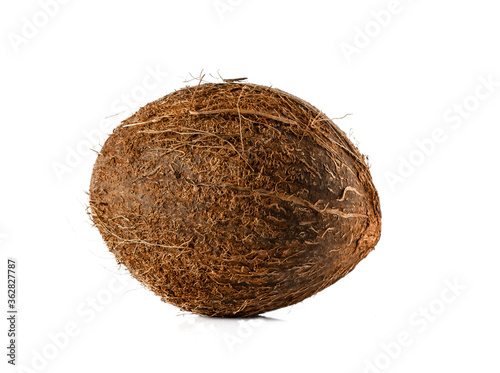 Coconut closeup isolated on white