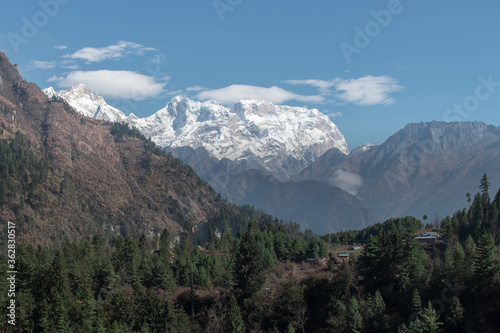 Nepalese mountain ranges along Annapurna circuit, Nepal