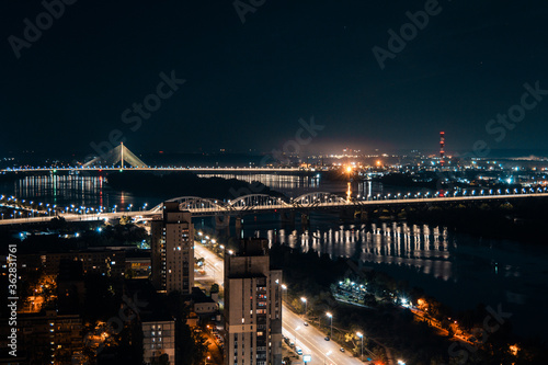 night Kiev, view of the city from the roof