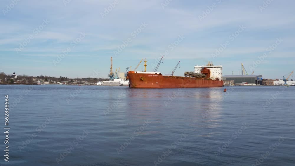 Tanker sailing out of Harbor, Portland, Maine Tanker sailing out of Harbor, Portland, Maine