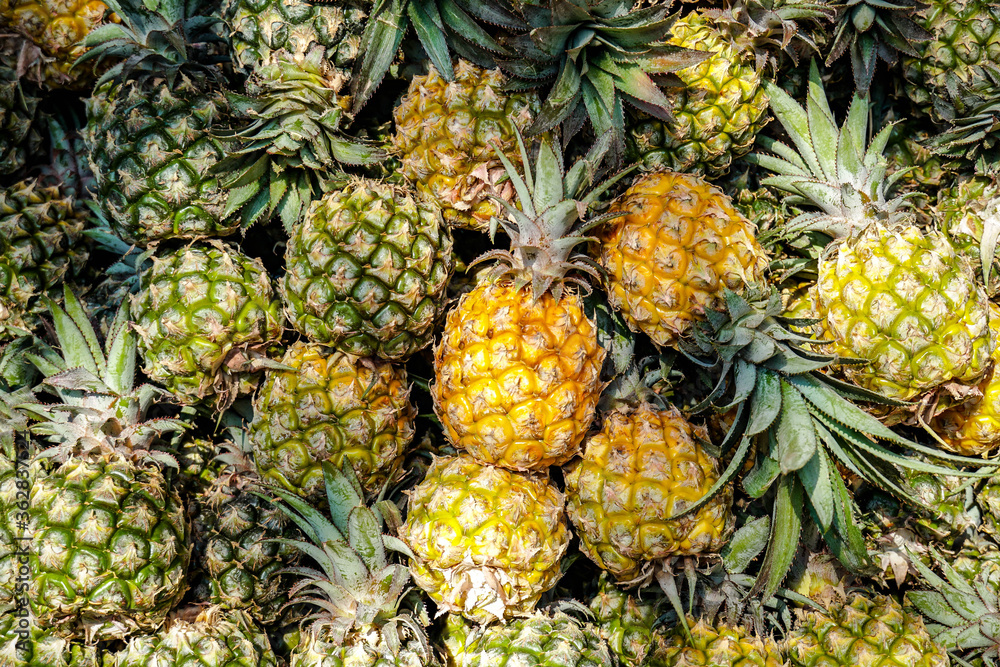 Fresh citrus ripe pineapples pattern background Fresh citrus ripe pineapples pattern background