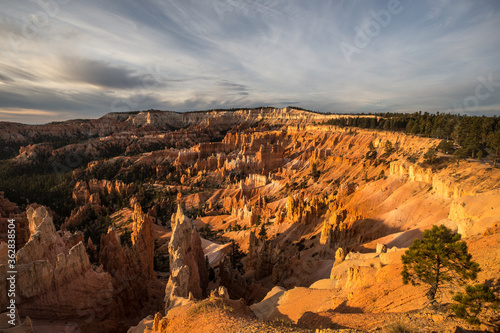 The sunrise view of Bryce Canyon, at insperation point, in Utah. photo