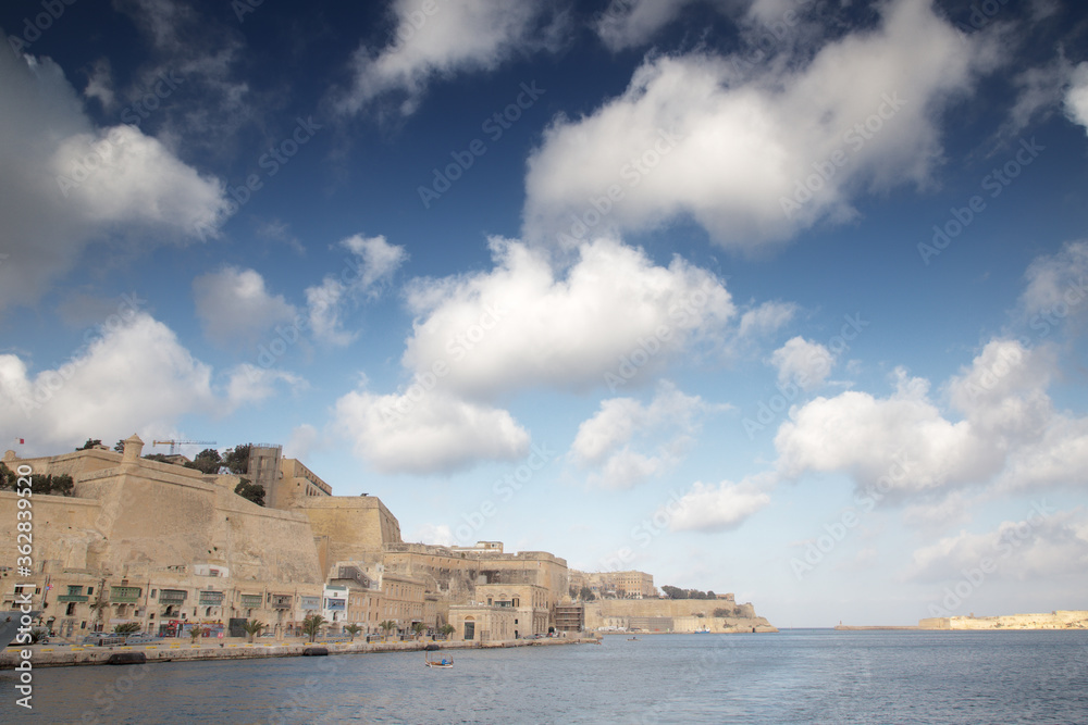 seascape image from the grand harbour in malta