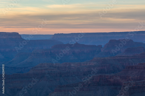 Grand Canyon at sunset, in Grand Canyon National Park, Arizona, winter time. © Zimu