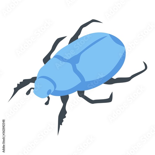 Blue scarab icon. Isometric of blue scarab vector icon for web design isolated on white background