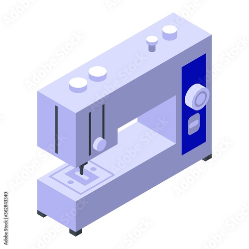 Sewing machine icon. Isometric of sewing machine vector icon for web design isolated on white background