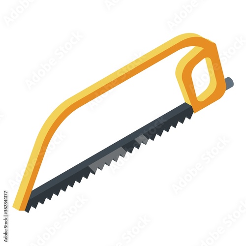 Metal saw icon. Isometric of metal saw vector icon for web design isolated on white background