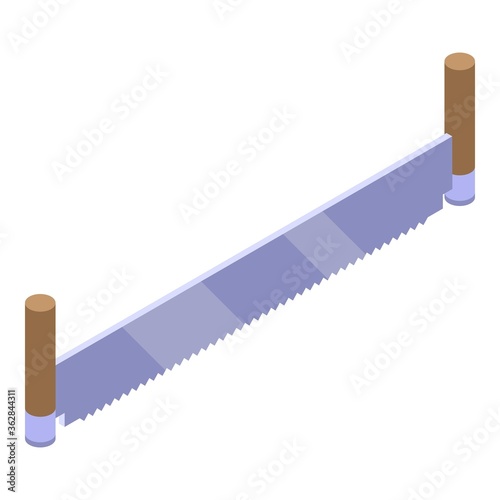 Double hand saw icon. Isometric of double hand saw vector icon for web design isolated on white background