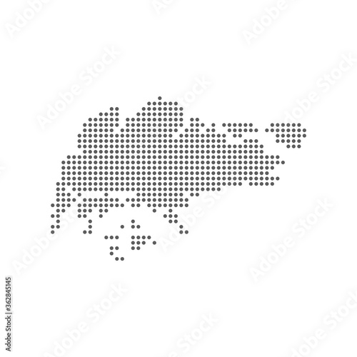 Singapore dotted polka dot map. Vector