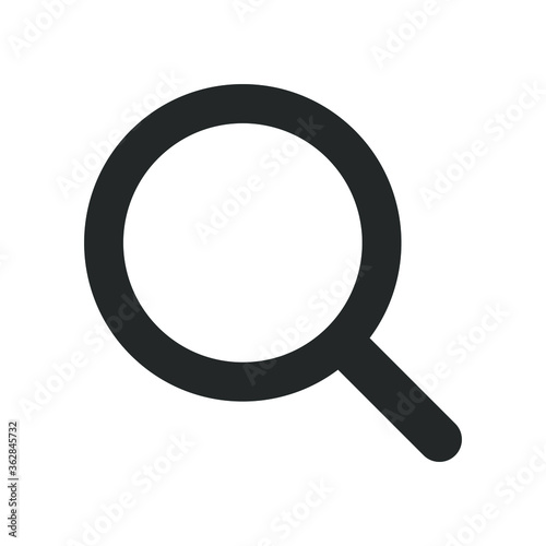 Magnifying glass icon. Search and zoom symbol. Magnify sign. Magnifier logo. Web application and interface button. Vector illustration image. Isolated on white background.