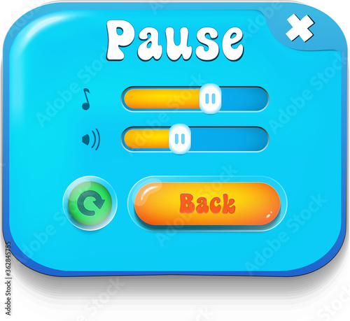 Casual Game UI Menus Popups  Buttons