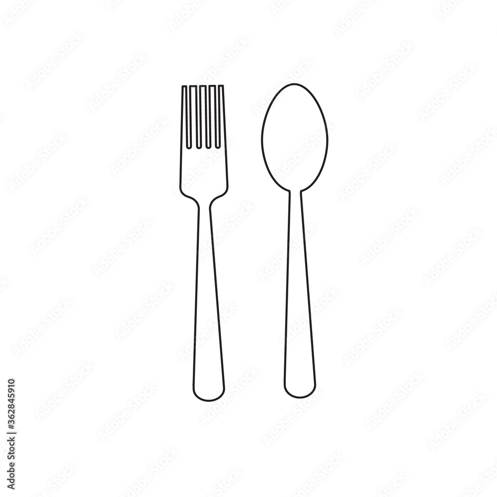 Spoon fork icon vector Spoon fork icon vector