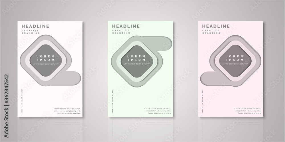 Set of background for covers design paper cut style vector illustration. Set of background for covers design paper cut style vector illustration.