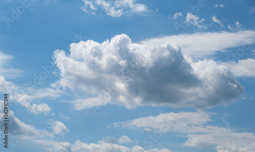 Fototapeta Naklejka Na Ścianę i Meble -  Cumulus scape white fluffy clouds in the blue sky with beautiful cloud sunny day.