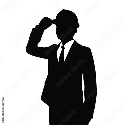 Male engineer silhouette vector