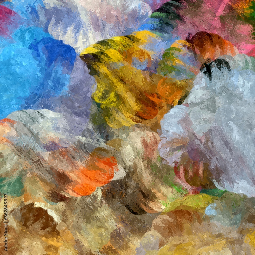 abstract psychedelic background watercolor stylization from colored chaotic brush strokes of different sizes and blurry spots of paint