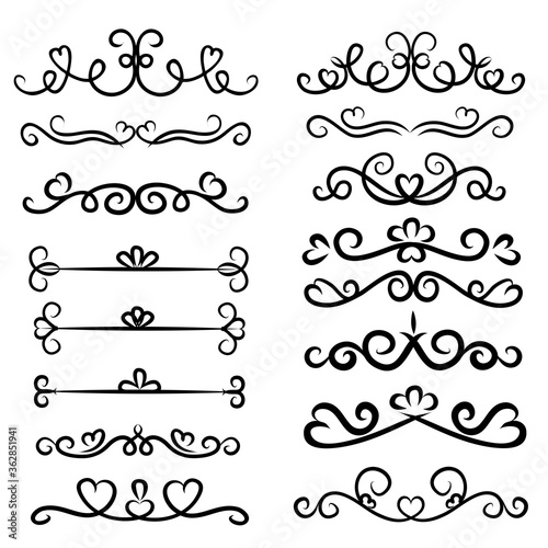 Set of text delimiters for your projects. Vector illustration