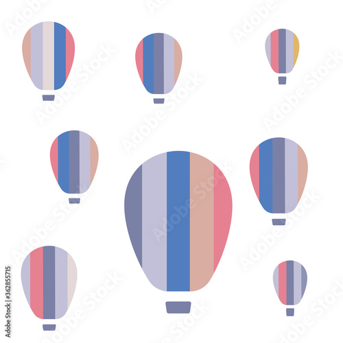 Pattern of the balloons. Cover, Wallpaper in soft colors. Adventures, dreams concept.