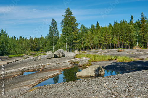 Petroglyphs in Karelia, Belomorsk district, Russia. photo