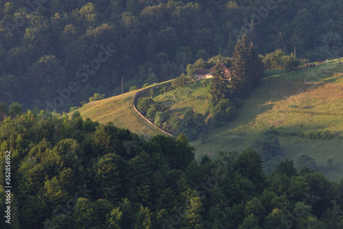 Summer sunrise in the Transylvanian village