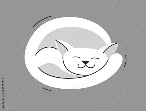 Cute cat sleeping vector il...