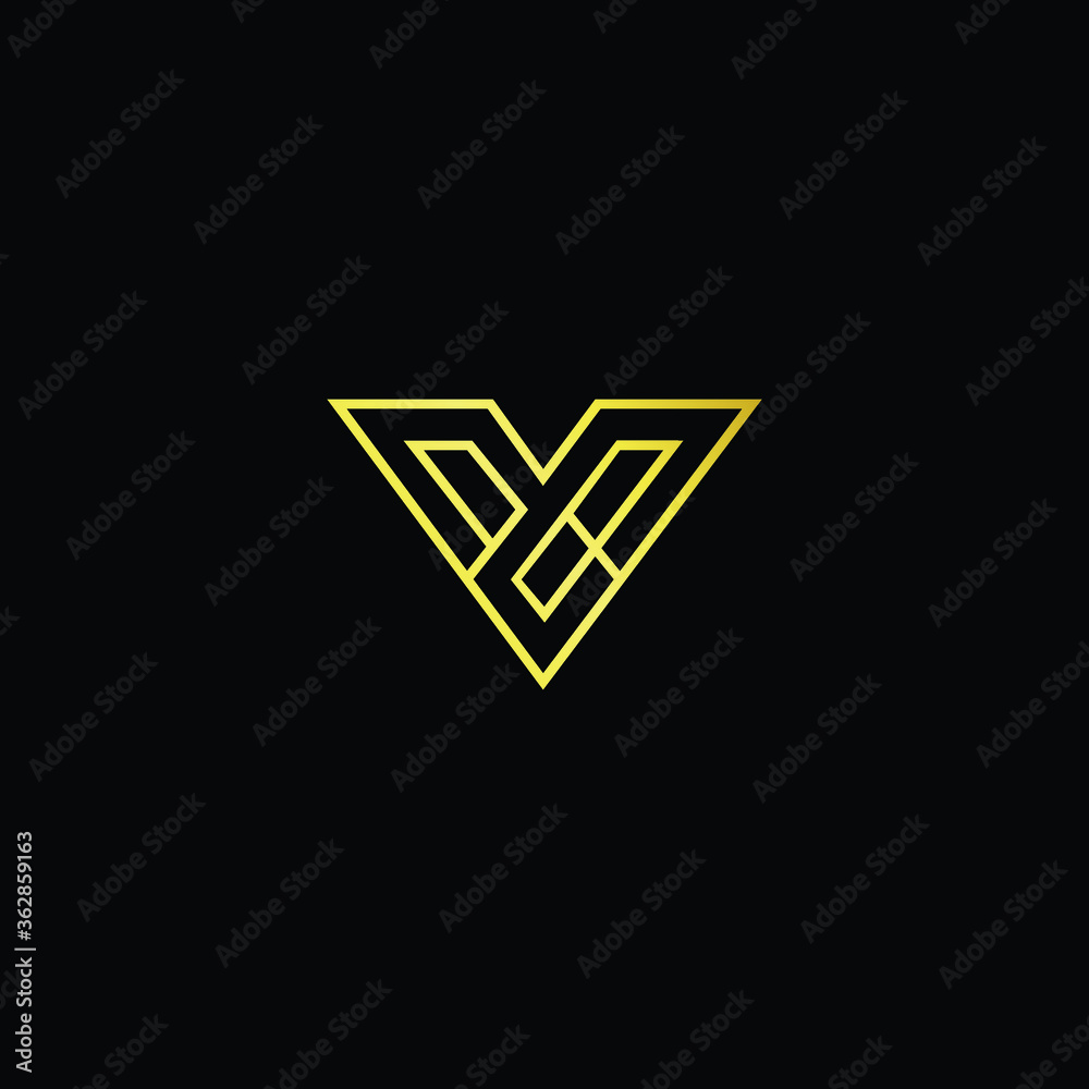 Minimal elegant monogram art logo. Outstanding professional trendy awesome artistic V VV initial based Alphabet icon logo. Premium Business logo gold color on black background Minimal elegant monogram art logo. Outstanding professional trendy awesome artistic V VV initial based Alphabet icon logo. Premium Business logo gold color on black background