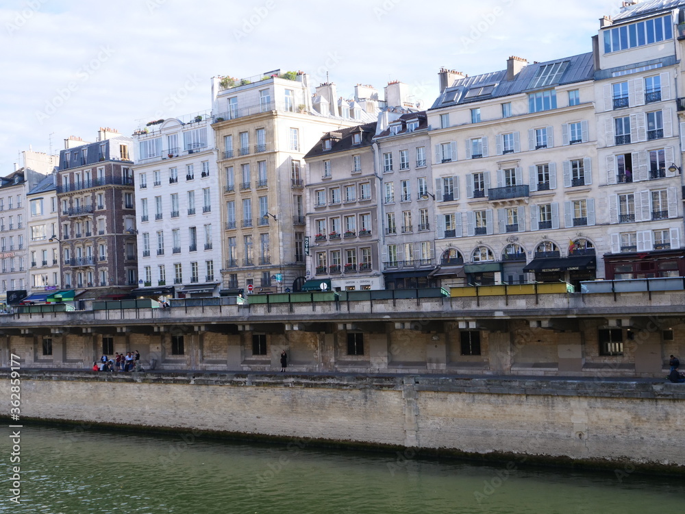 Some buildings on the quays of Paris. july 2020