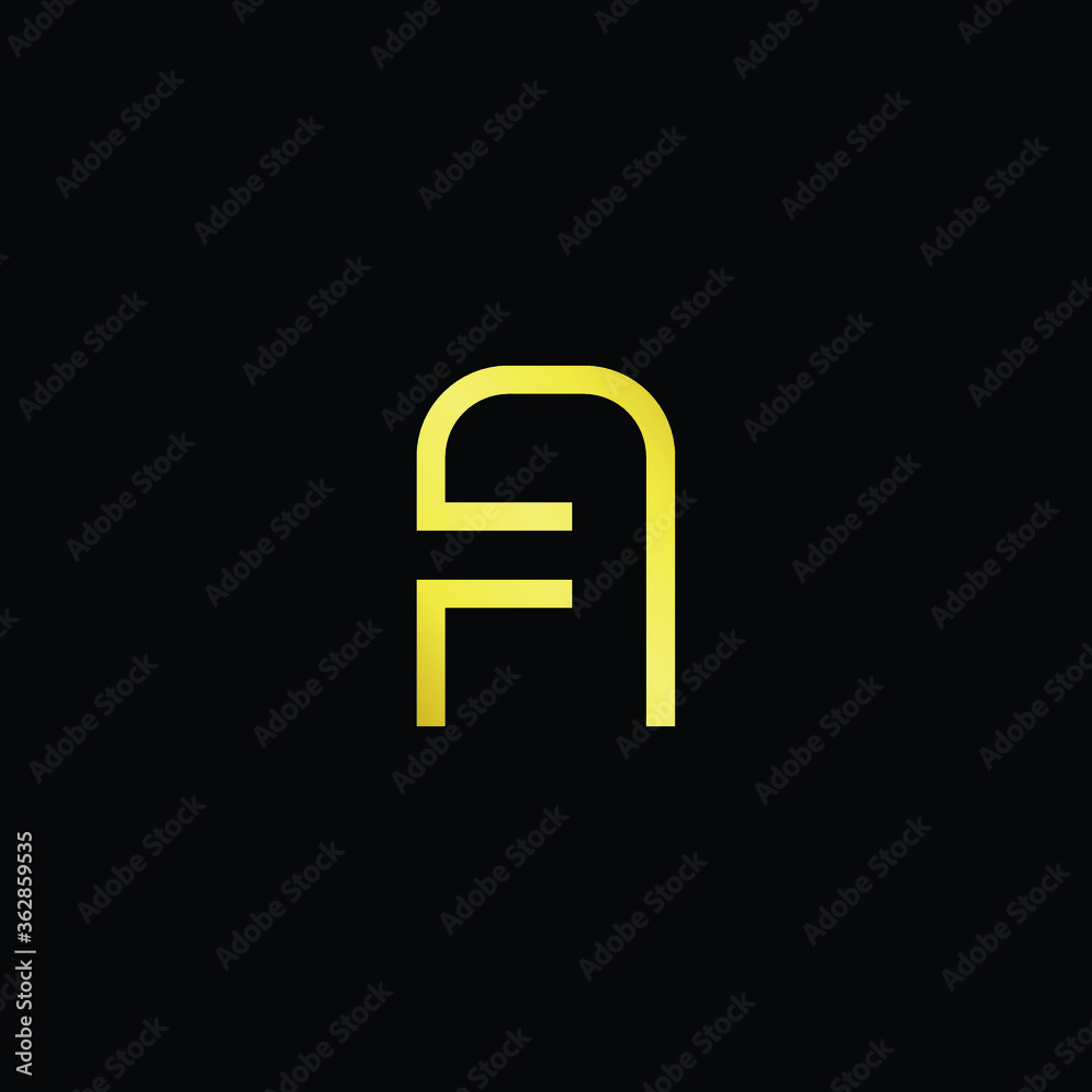Minimal elegant monogram art logo. Outstanding professional trendy awesome artistic AF FA initial based Alphabet icon logo. Premium Business logo gold color on black background Minimal elegant monogram art logo. Outstanding professional trendy awesome artistic AF FA initial based Alphabet icon logo. Premium Business logo gold color on black background