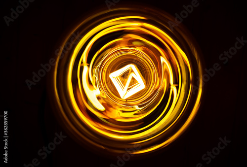 Photos The abstract view of the Edison`s bulb from the top