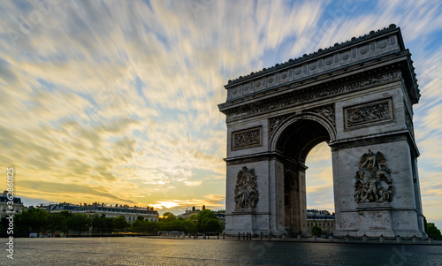 The Arc de Triomphe de l'Étoile ("Triumphal Arch of the Star") is one of the most famous monuments in Paris, France, standing at the western end of the Champs-Élysées. © Ondrej Bucek