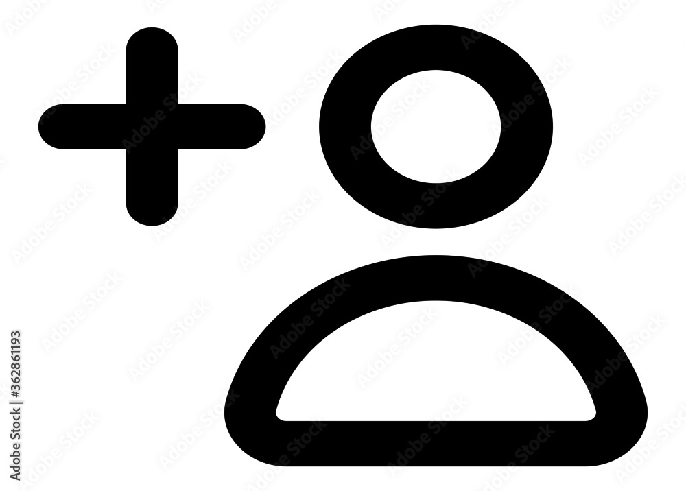 Add new user account or add new friend flat vector icon for apps and websites Add new user account or add new friend flat vector icon for apps and websites
