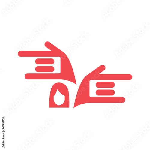 sign language interpreter logo. vector illustration