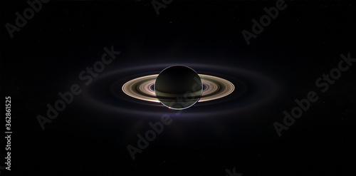 View of Saturn from its shadow. Cassini satellite Saturn mission . Elements of this image furnished by NASA. © elroce
