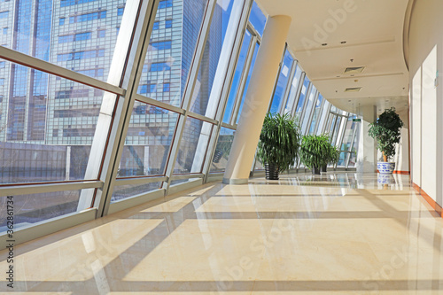 Business building floor glass window