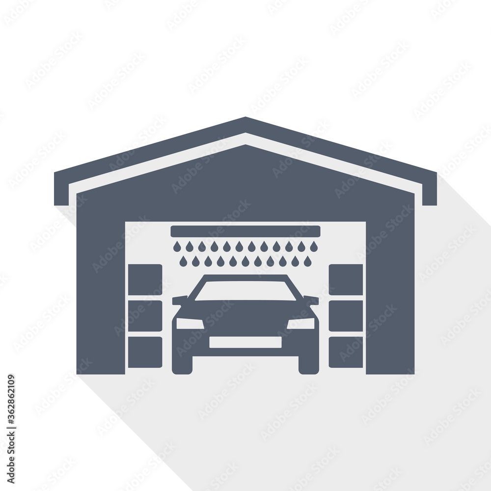 Car wash, auto cleaning service flat design vector icon Car wash, auto cleaning service flat design vector icon