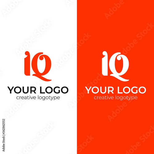 IQ letter logo design creative logotype vector template