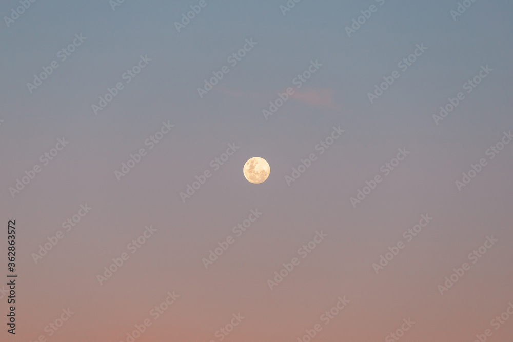 Full moon on dusk sky. Full moon on dusk sky.